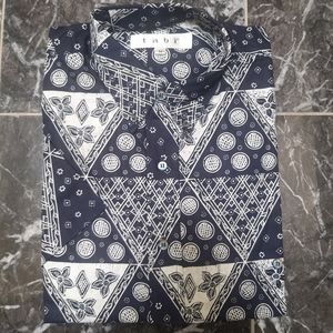 💚 2/$35 NWT Tabi long sleeve dress shirt - navy white print